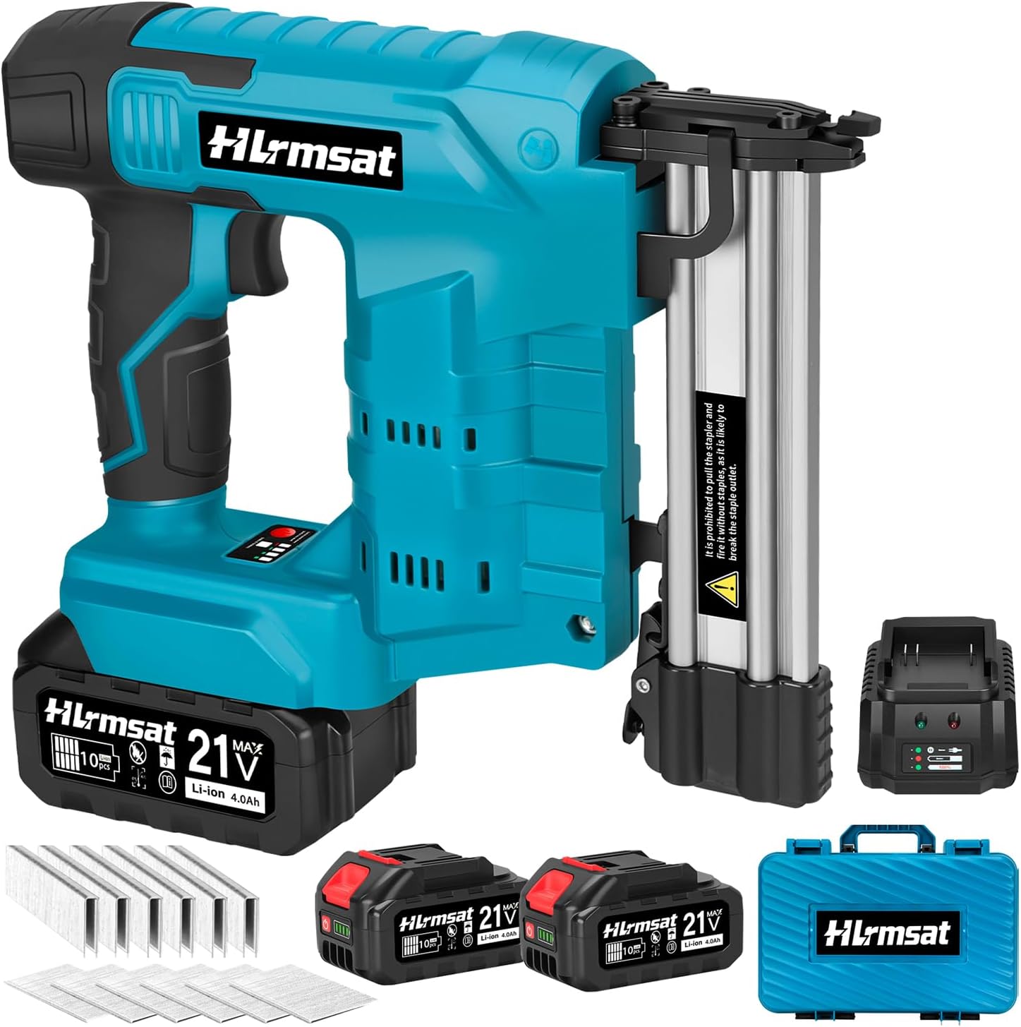Home Improvement Brad - コードレス18ゲージブラッドネイラー、2-in-1ブラシレスネイルガン＆ステープルガン（2×4.0Ahバッテリー付き）、電動バッテリー式ステープラー（1200本の釘付き）、木工、住宅改修、DIYプロジェクト用