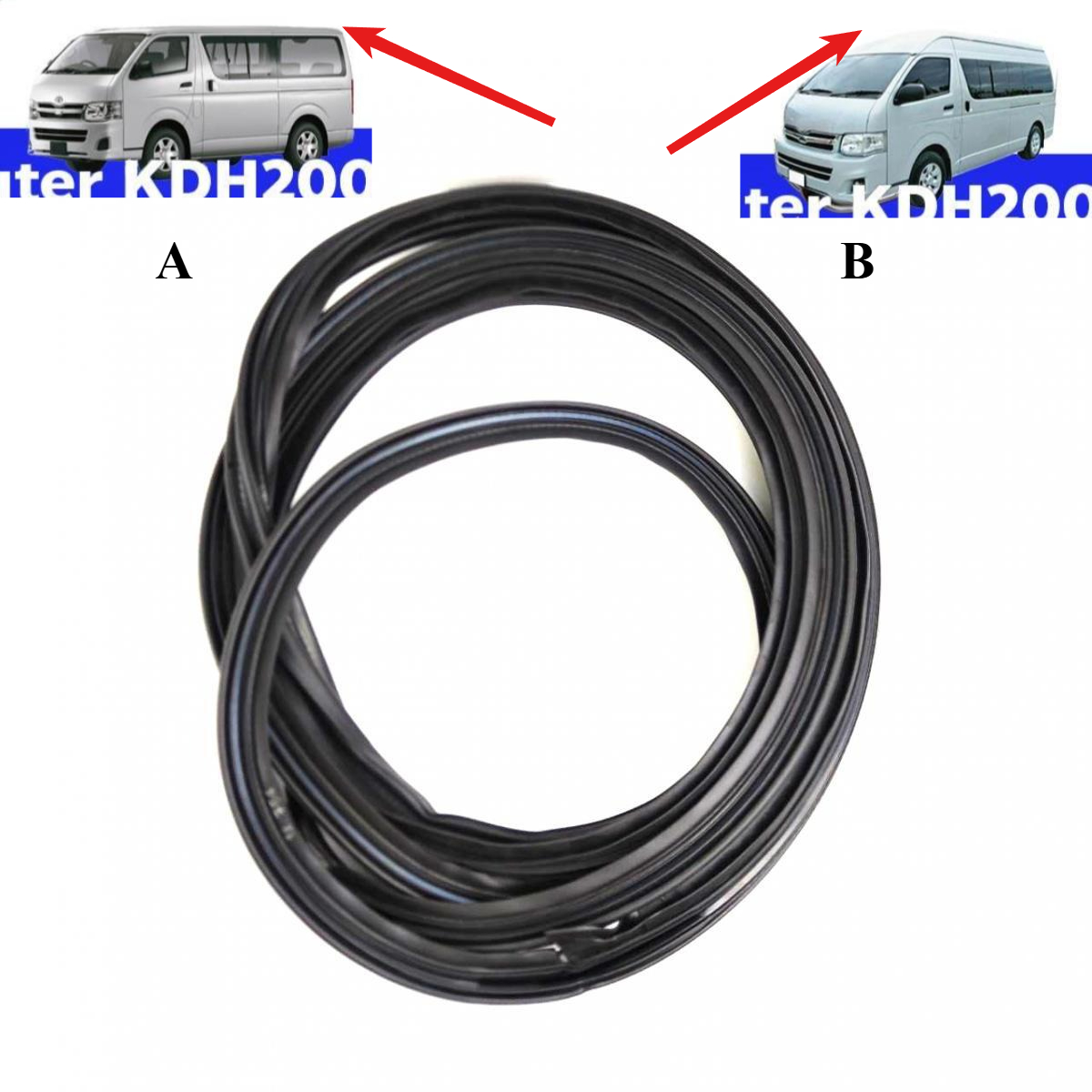 Door Weather Strip - ハイエース 2005-2016年式 トップルーフモデル用テールドアゴムシェル 67881-26100 フラットルーフ用ウェザーストリップ 67881-26070