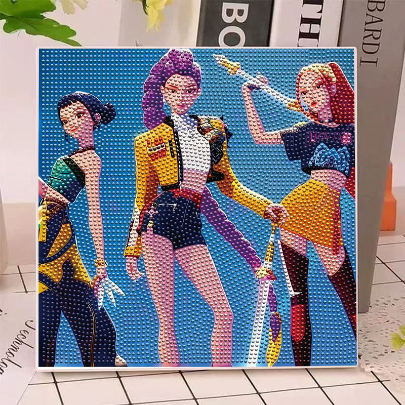 Home Improvement Supplies - アニメハンターズ ガールズ ルミ ミラ ゾイ ダイヤモンドペインティングキット