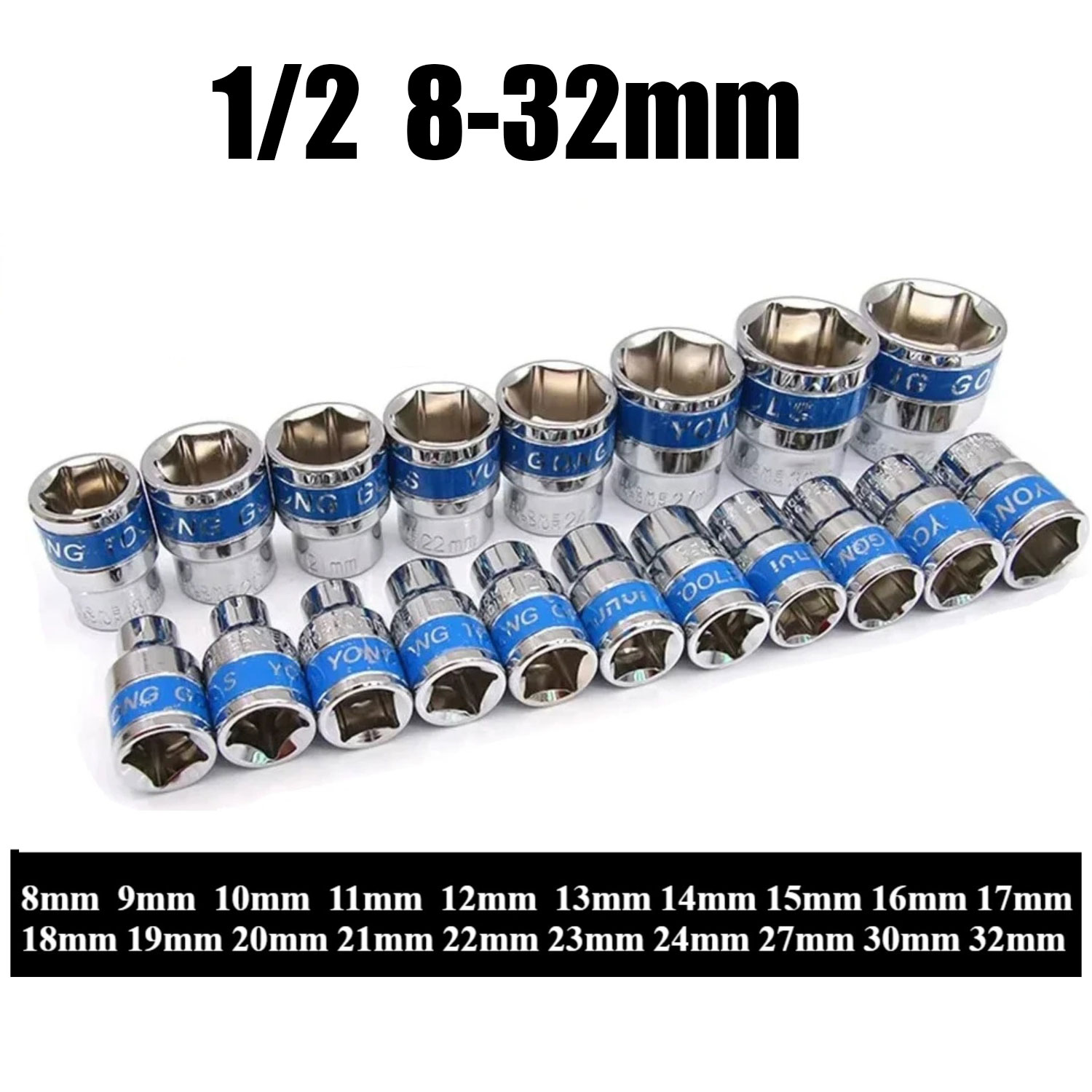 Home Improvement Tim Allen - 8-32mm 1/2インチ 六角 ショートソケット CR-V ラチェットレンチソケット