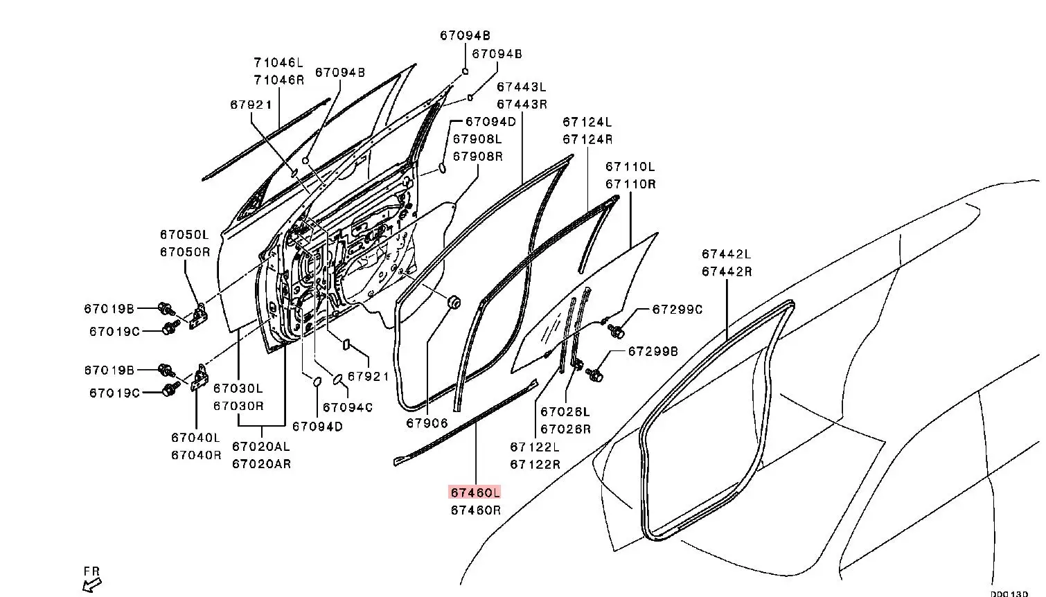 アウトランダー用ドアシールゴム2013-2019,5725a - Door Weather Strip のレビューと価格