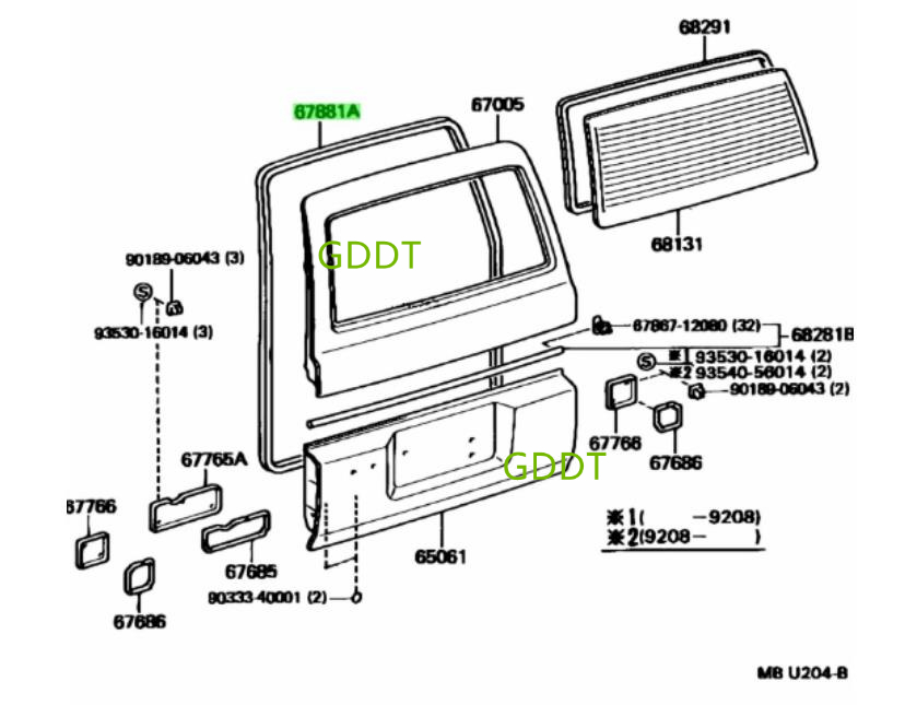 トヨタ ランドクルーザー LC90 1991-1996 67 - Door Weather Strip のレビューと価格