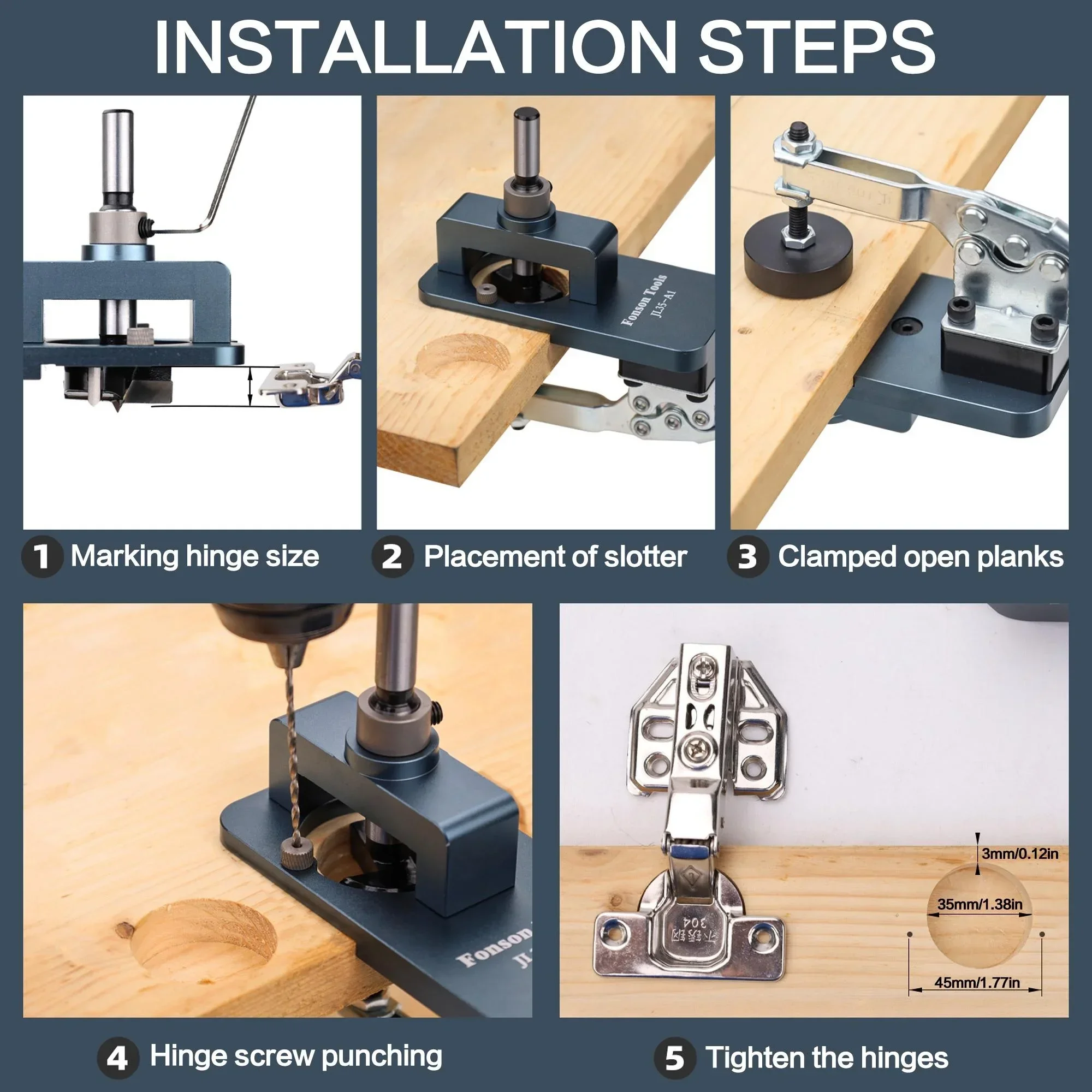 深さ調整可能な木工用ドリルガイド タングステン鋼ルータージグ - Home Improvement Guide のレビューと価格